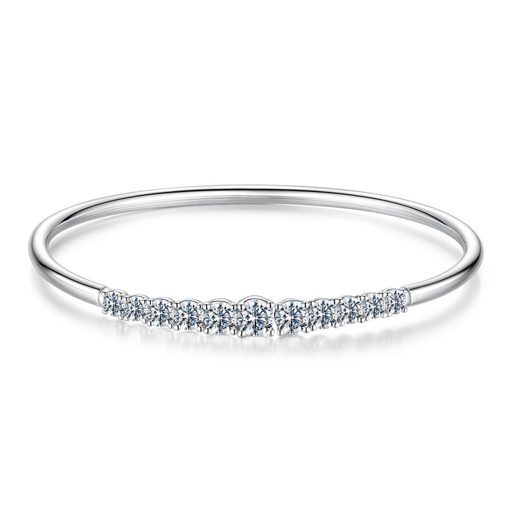925 Sterling Silver &amp; Moissanite White Gold Plated Bracelet with 0.5cm Moissanite for Women