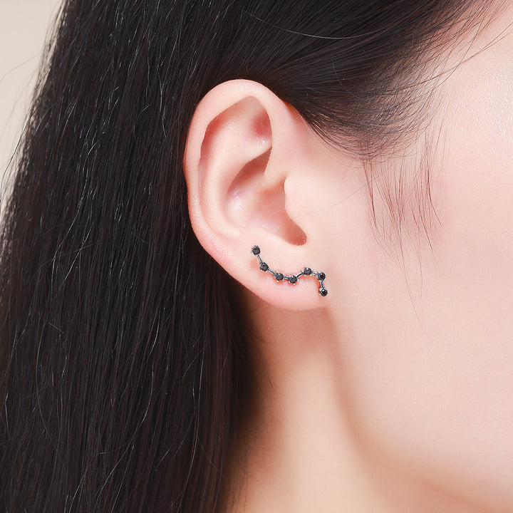 925 Sterling Silver Earrings with Pavé Setting CZ - 2.3cm Height