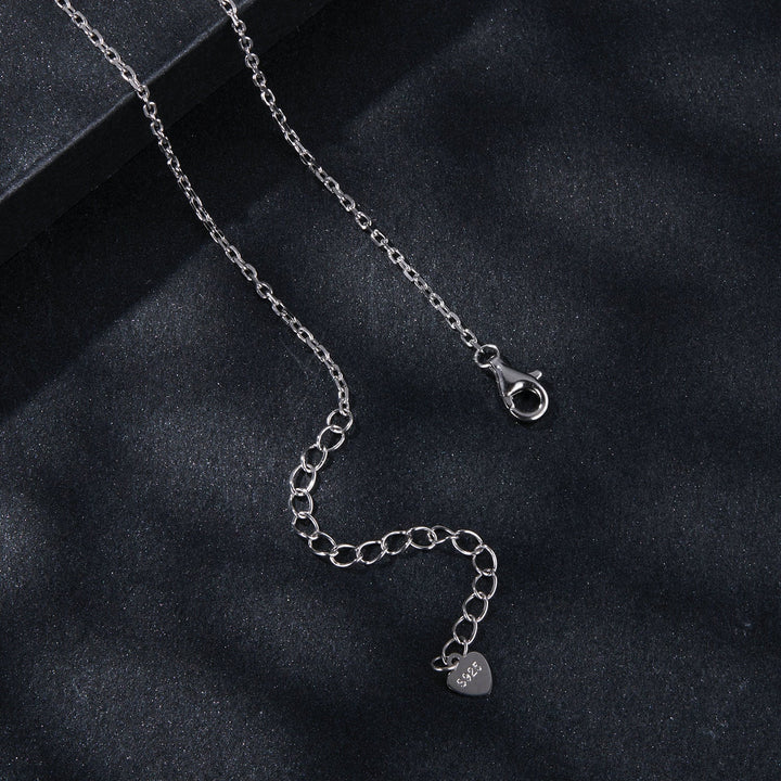925 Sterling Silver Moissanite Necklace with CZ, 400mm Length, 15x10mm Pendant for Women
