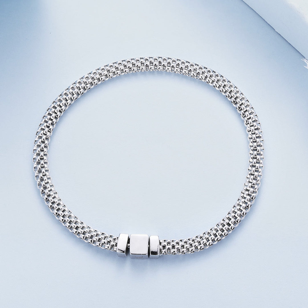 925 Sterling Silver Plated Platinum 17.0 Size Bracelet for Women