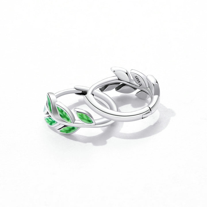 925 Sterling Silver Enamel Oxidized Silver Earrings for Women, 1.2*0.5cm