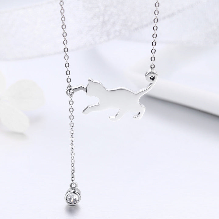 925 Sterling Silver Necklace 38-45cm with 1.4*2.5cm Pendant for Women