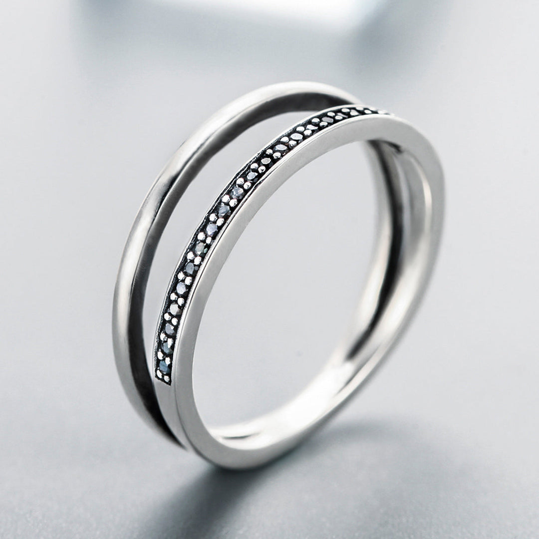 925 Sterling Silver 0.6CM Width Ring Size 6 for Women