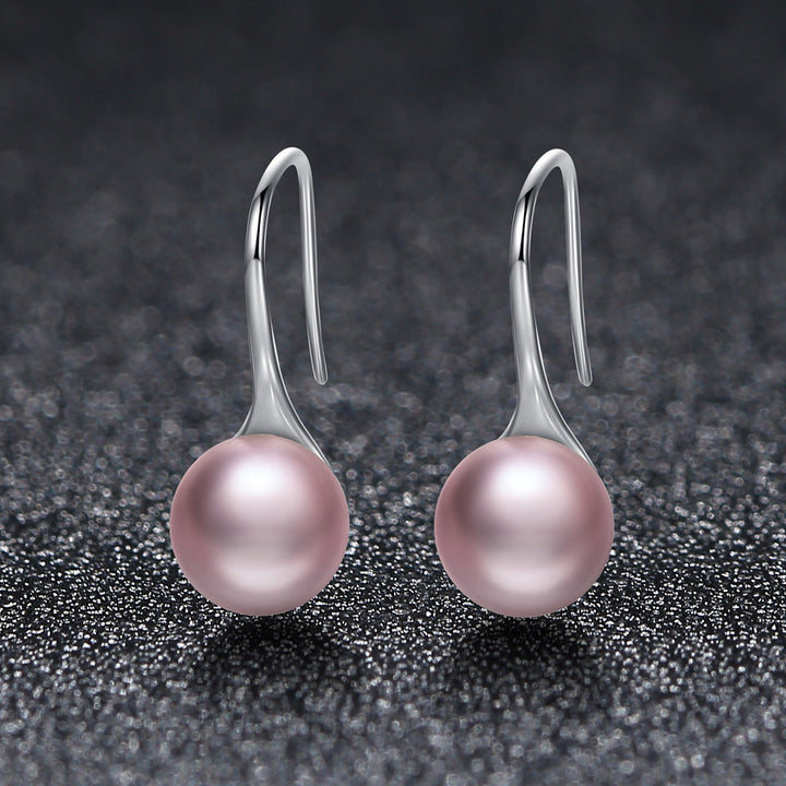925 Sterling Silver Oxidized Pearl Earrings for Women