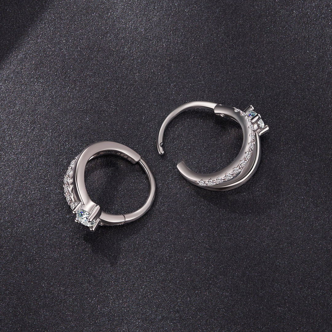 925 Sterling Silver Moissanite 0.3ct Earrings Size 1.2*0.6cm for Women