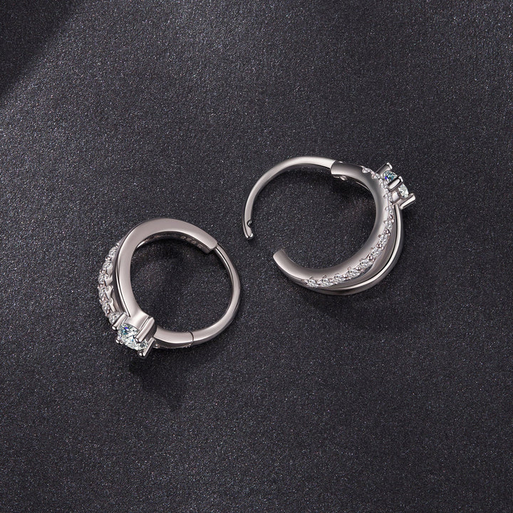925 Sterling Silver Moissanite 0.3ct Earrings Size 1.2*0.6cm for Women