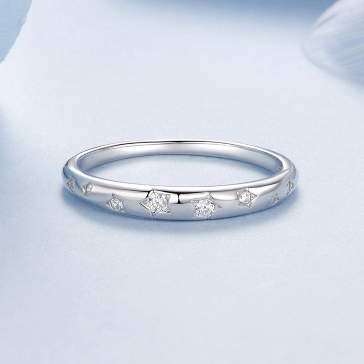 925 Sterling Silver Ring with Pavé Setting CZ, Size 6.0 for Women