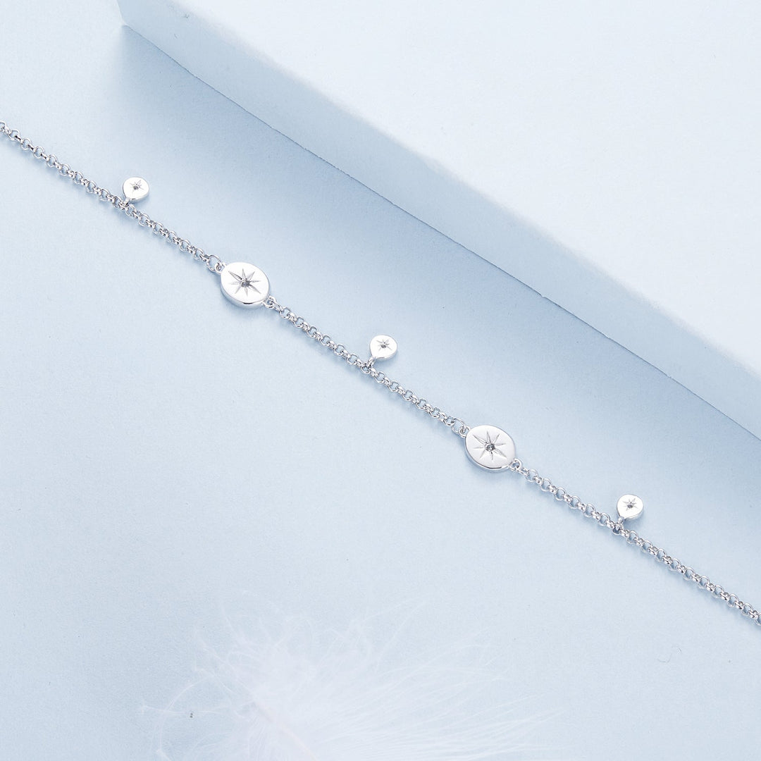 925 Sterling Silver &amp; Plated White Gold CZ Bracelet