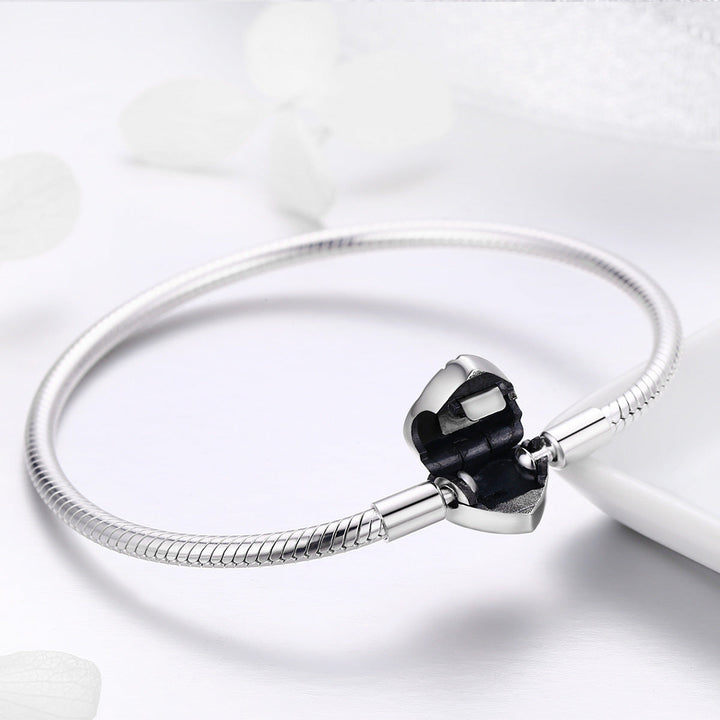 SCB 925 Sterling Silver Bracelet in Classic Style, Size 17.0 for Women