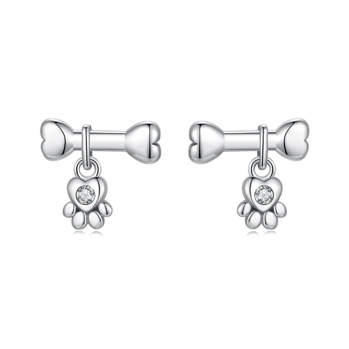 925 Sterling Silver Earrings with Pavé Setting CZ in Oxidized Silver