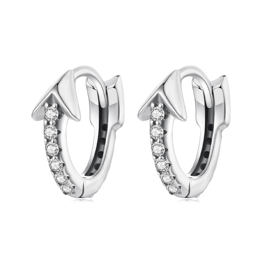 925 Sterling Silver Earrings with Pavé Setting CZ and Oxidized Finish