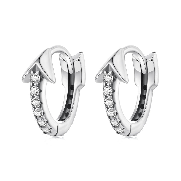 925 Sterling Silver Earrings with Pavé Setting CZ and Oxidized Finish