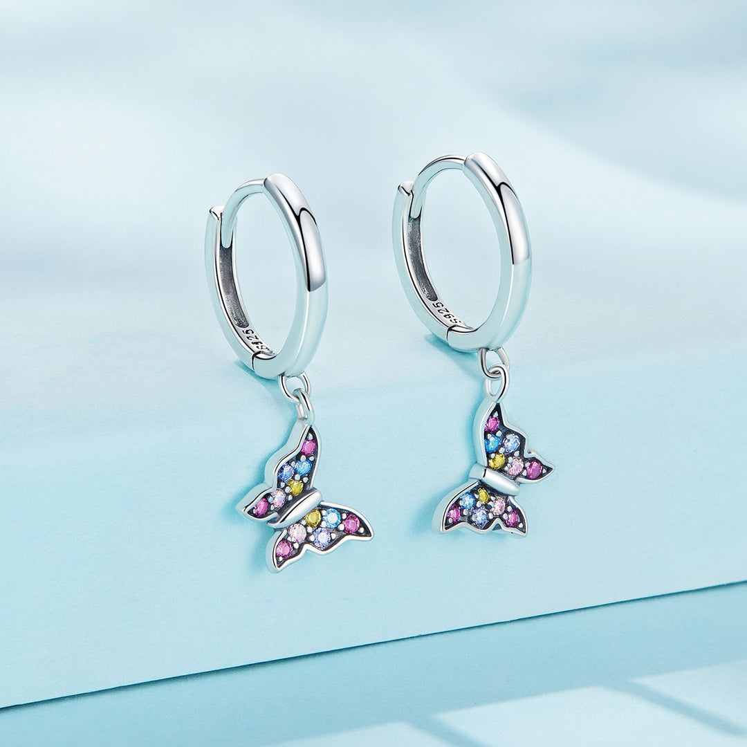 925 Sterling Silver Earrings with Pavé Setting CZ, 2.3*0.95cm, for Women