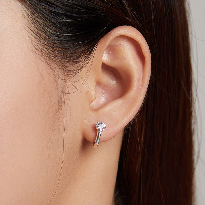 925 Sterling Silver Earrings with Pavé Setting CZ, Oxidized Silver, 1.2x0.5cm for Women