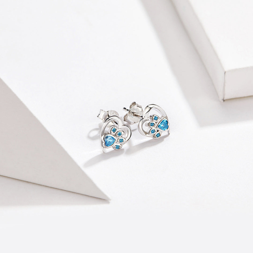 925 Sterling Silver Earrings with Pavé Setting CZ, 0.9cm for Women