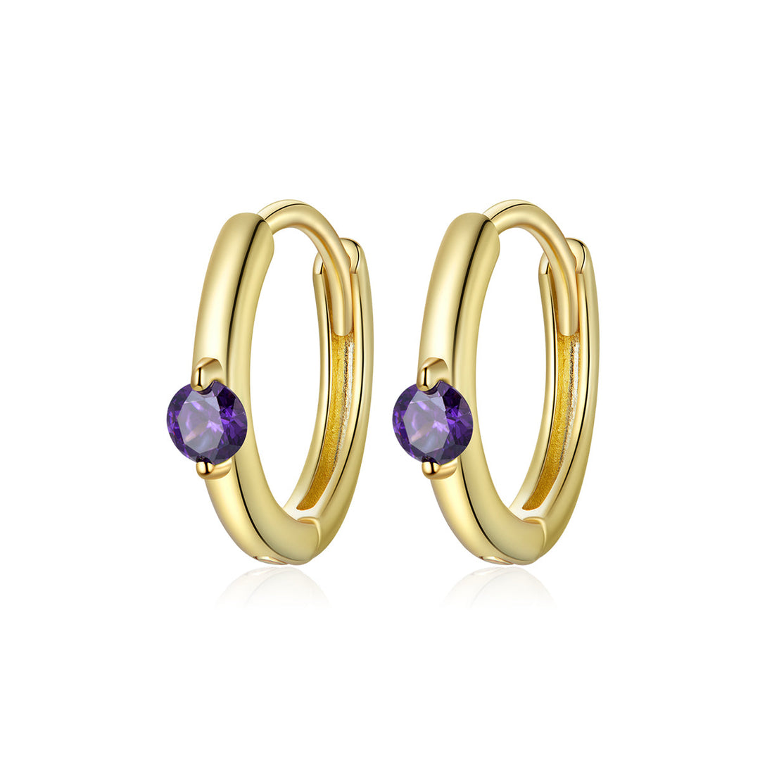 925 Sterling Silver Pavé Setting CZ Gold Plated Earrings for Women