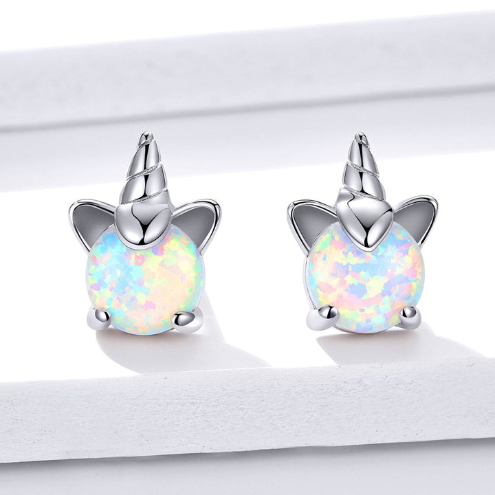 S925 Sterling Silver Earrings with Translucent Opal