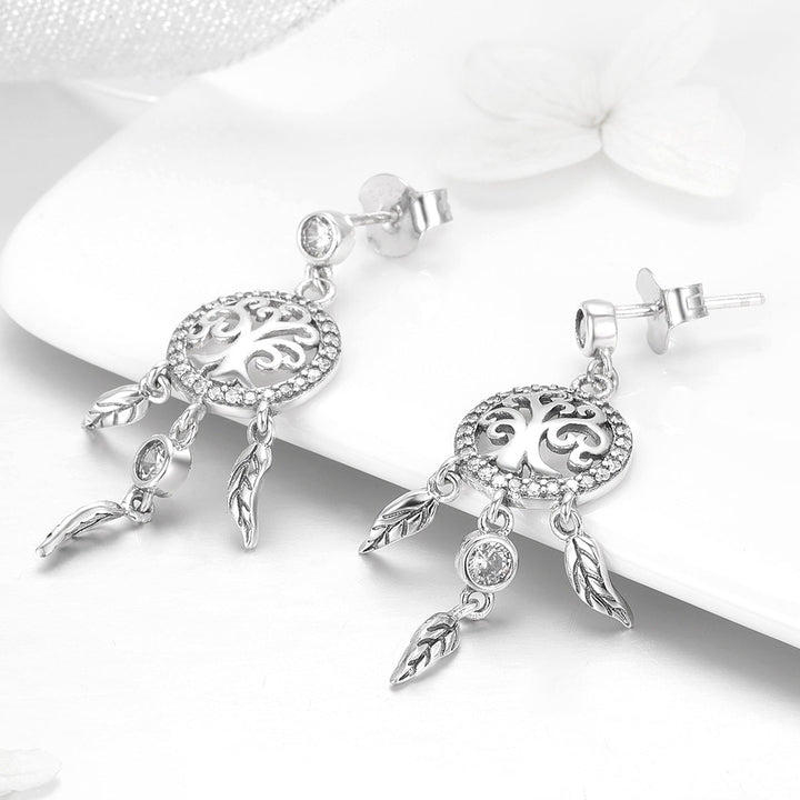 925 Sterling Silver Oxidized Pavé Setting CZ Earrings