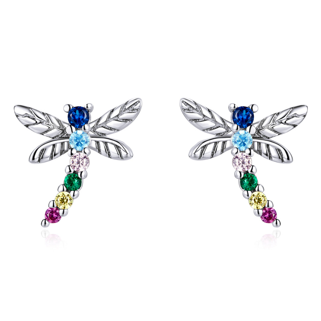 925 Sterling Silver Earrings with Pavé Setting CZ in Oxidized Silver