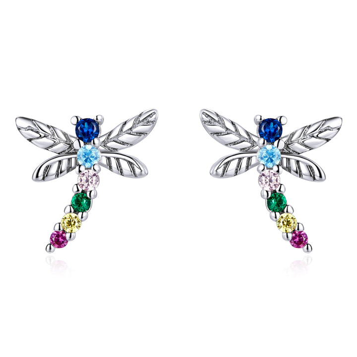 925 Sterling Silver Earrings with Pavé Setting CZ in Oxidized Silver