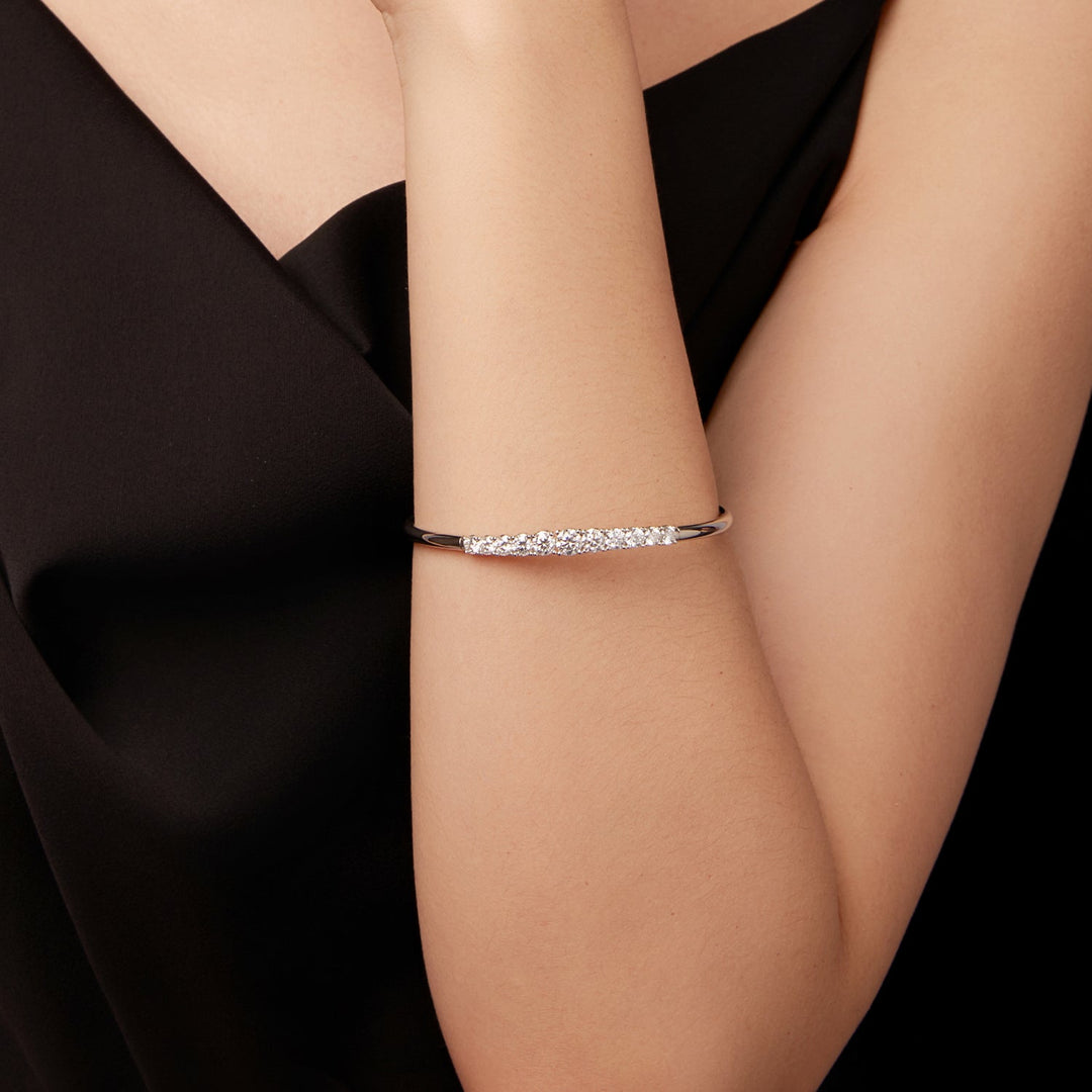 925 Sterling Silver &amp; Moissanite White Gold Plated Bracelet with 0.5cm Moissanite for Women