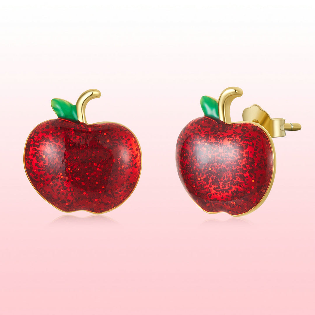 925 Sterling Silver Enamel Plated Gold Earrings