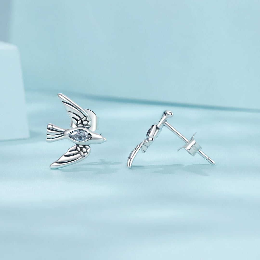 925 Sterling Silver Oxidized CZ Earrings for Women