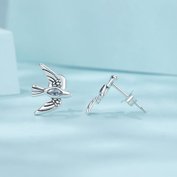 925 Sterling Silver Oxidized CZ Earrings for Women