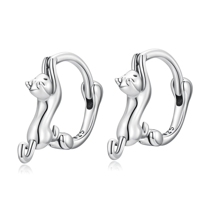 925 Sterling Silver Plated Gold Earrings Size 1.8cm for Women