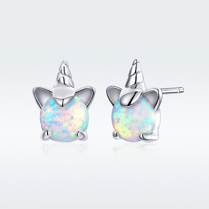 S925 Sterling Silver Earrings with Translucent Opal