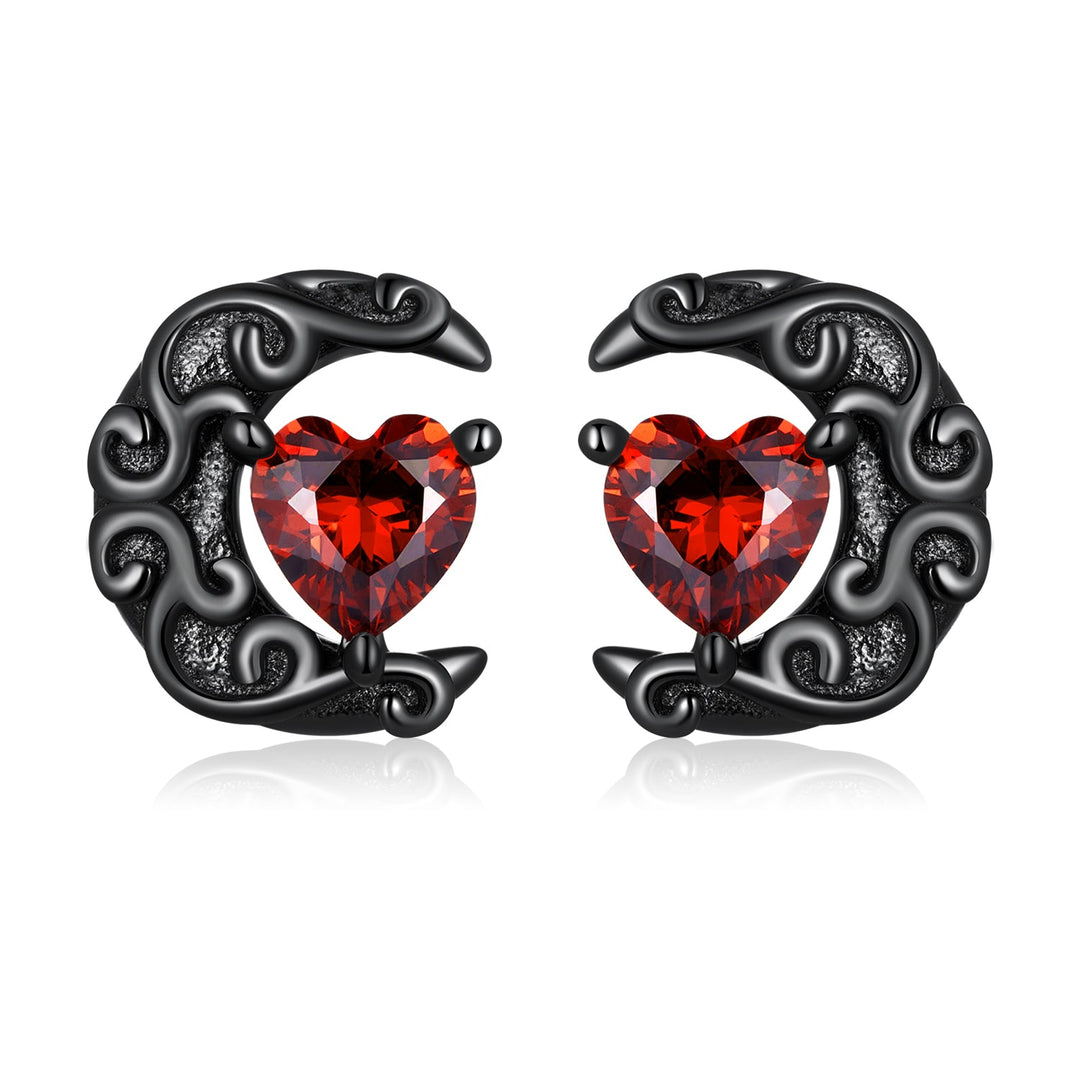 925 Sterling Silver Earrings with Pavé Setting CZ in Black Gold Plating