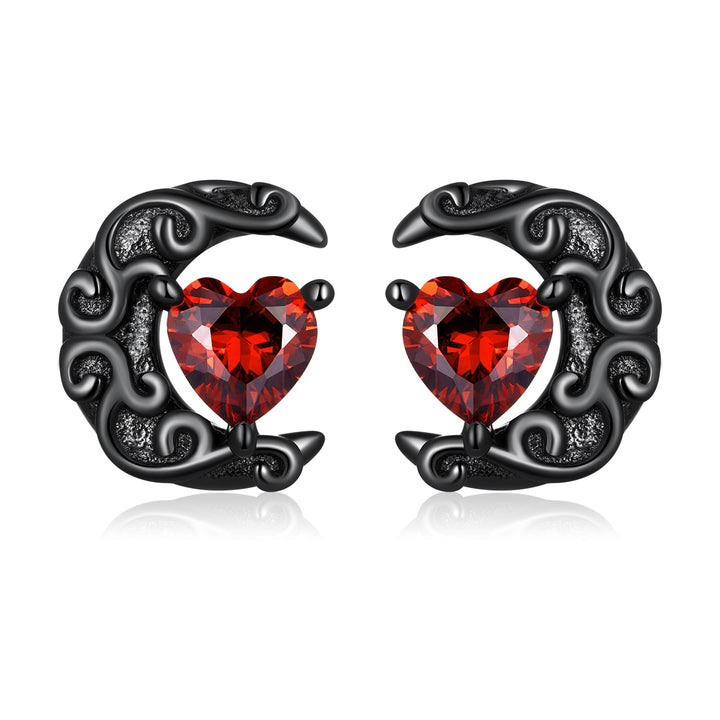 925 Sterling Silver Earrings with Pavé Setting CZ in Black Gold Plating