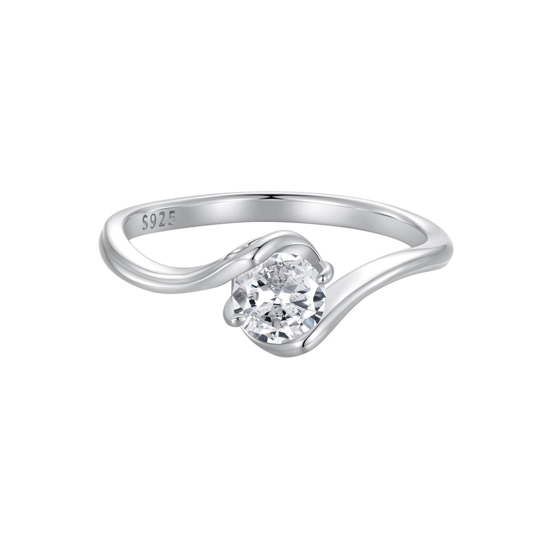 925 Sterling Silver 5mm Moissanite Ring for Women