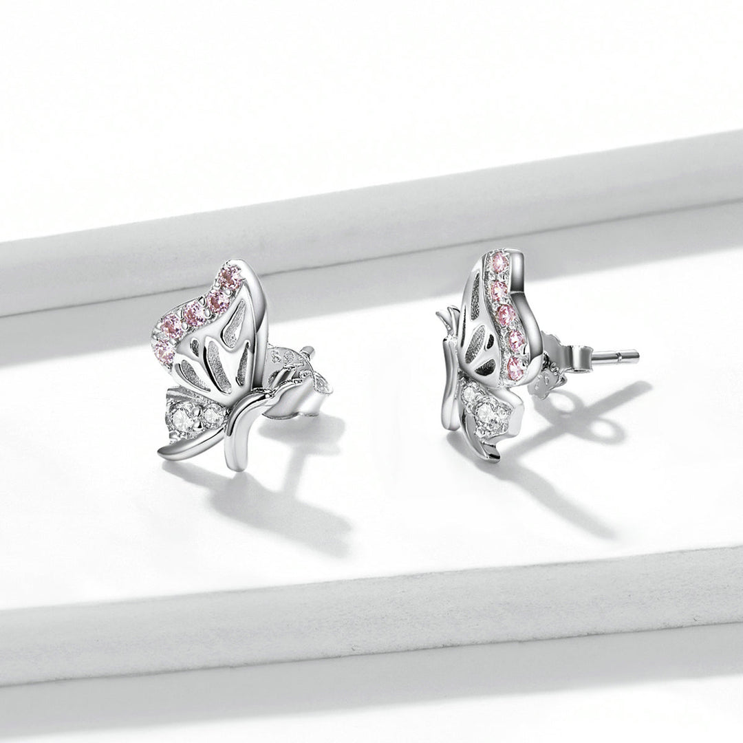 925 Sterling Silver Earrings with CZ in Pavé Setting