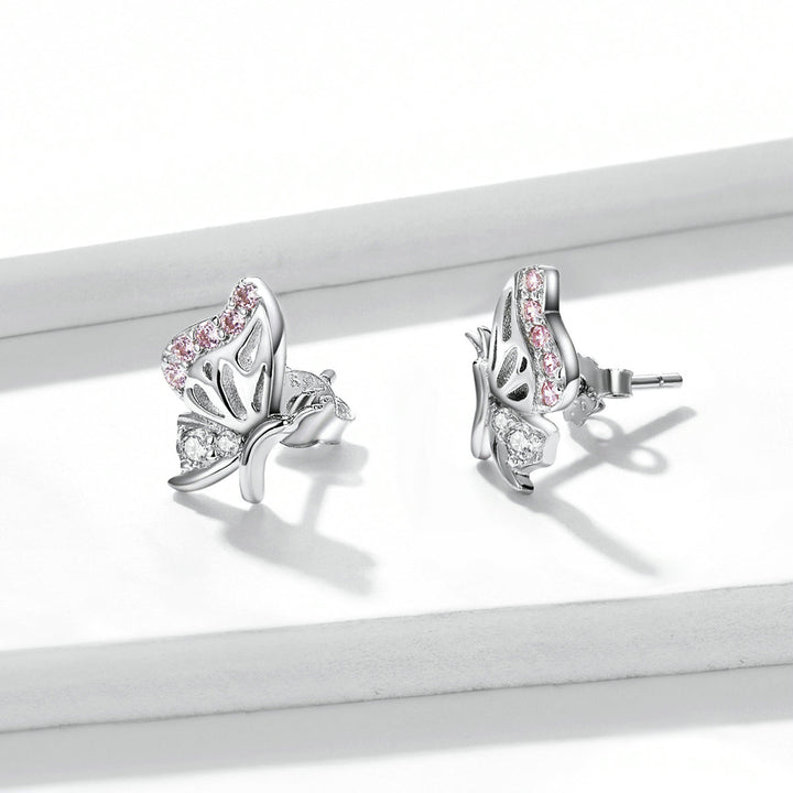 925 Sterling Silver Earrings with CZ in Pavé Setting