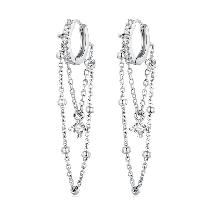925 Sterling Silver Pavé Setting CZ Earrings for Women