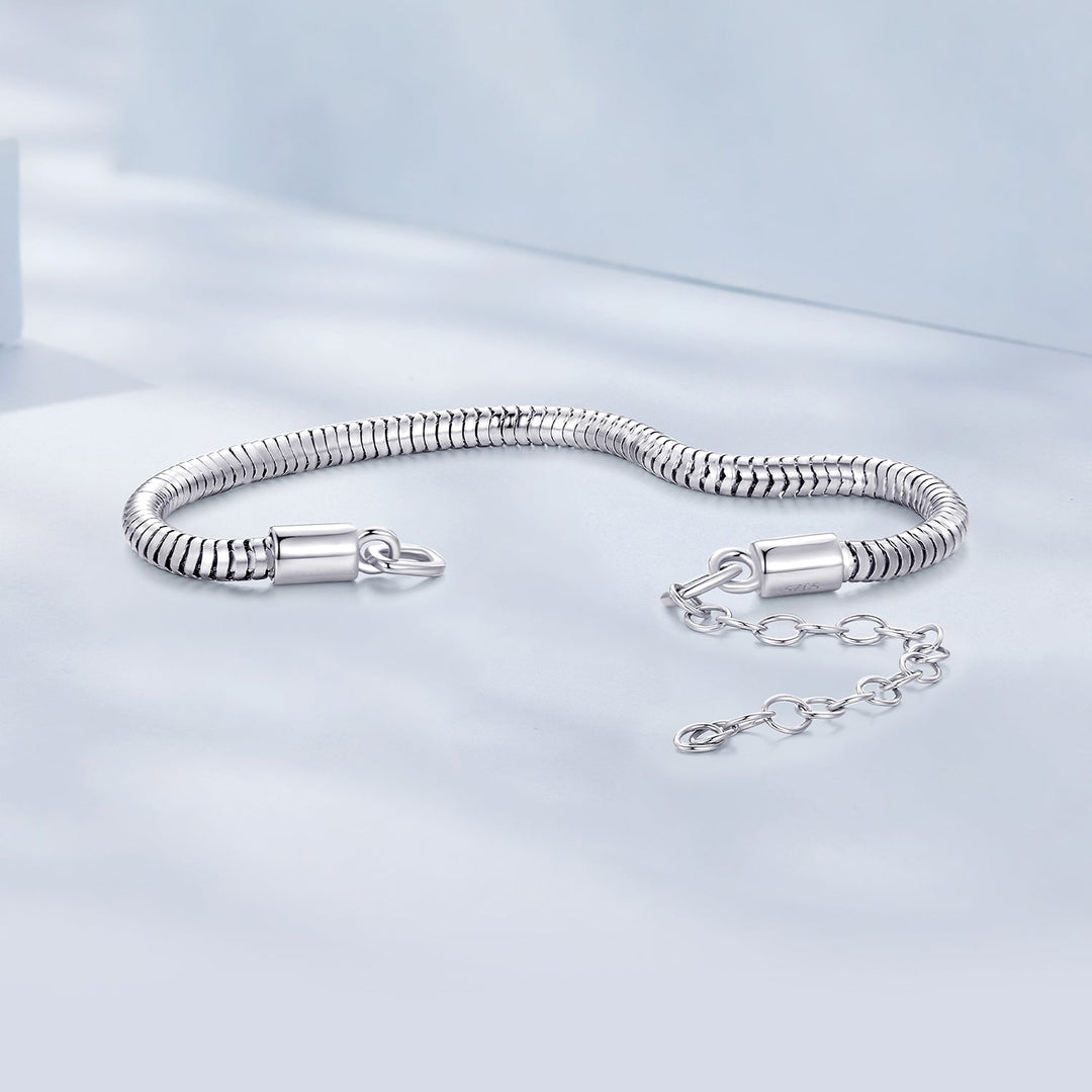 925 Sterling Silver Plated Platinum 140mm Chain Thickness 3mm Bracelet for Women