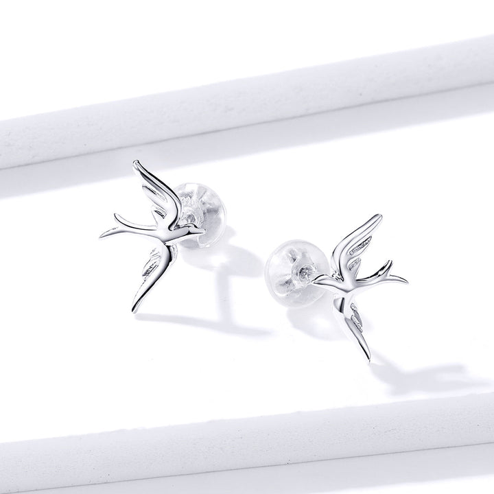 925 Sterling Silver Earrings 0.7*1.2cm for Women