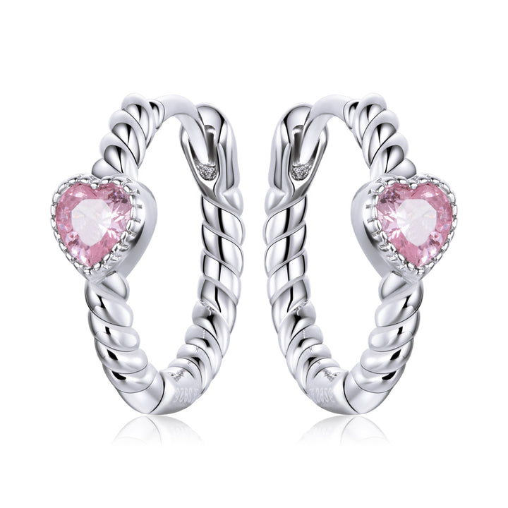 925 Sterling Silver CZ Earrings with Pavé Setting 1.3cm for Women