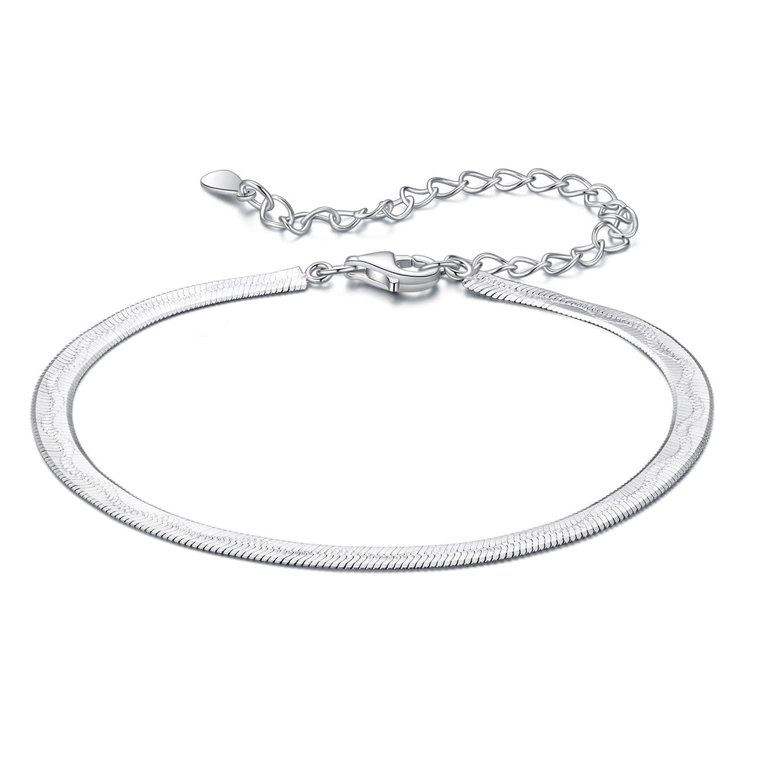 925 Sterling Silver Plated White Gold Bracelet for Unisex
