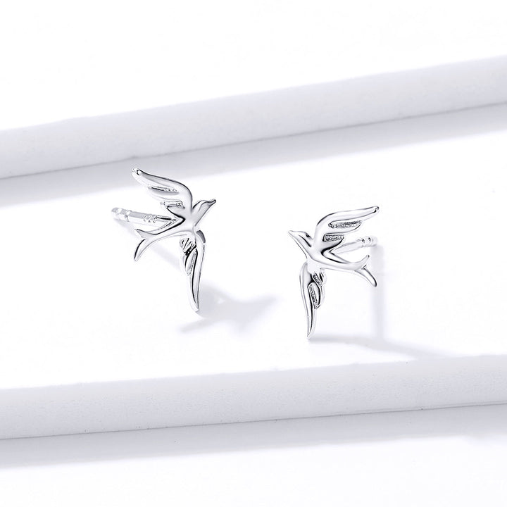 925 Sterling Silver Earrings 0.7*1.2cm for Women