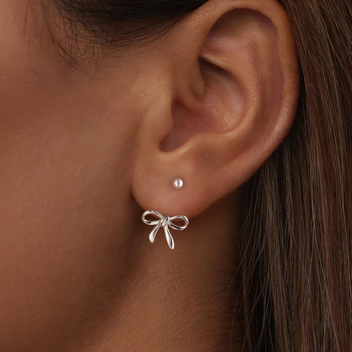 925 Sterling Silver Earrings with White Gold Plating - 1.0*1.3 cm