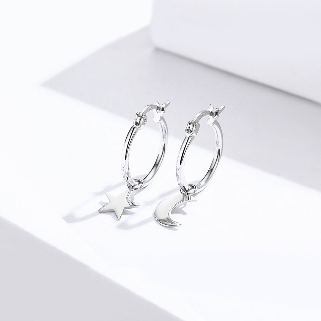925 Sterling Silver Earrings 2.6x0.7cm for Women