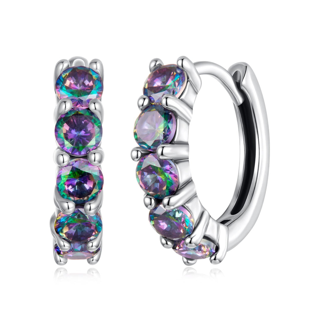 925 Sterling Silver Earrings with Pavé Setting CZ in Oxidized Finish for Women