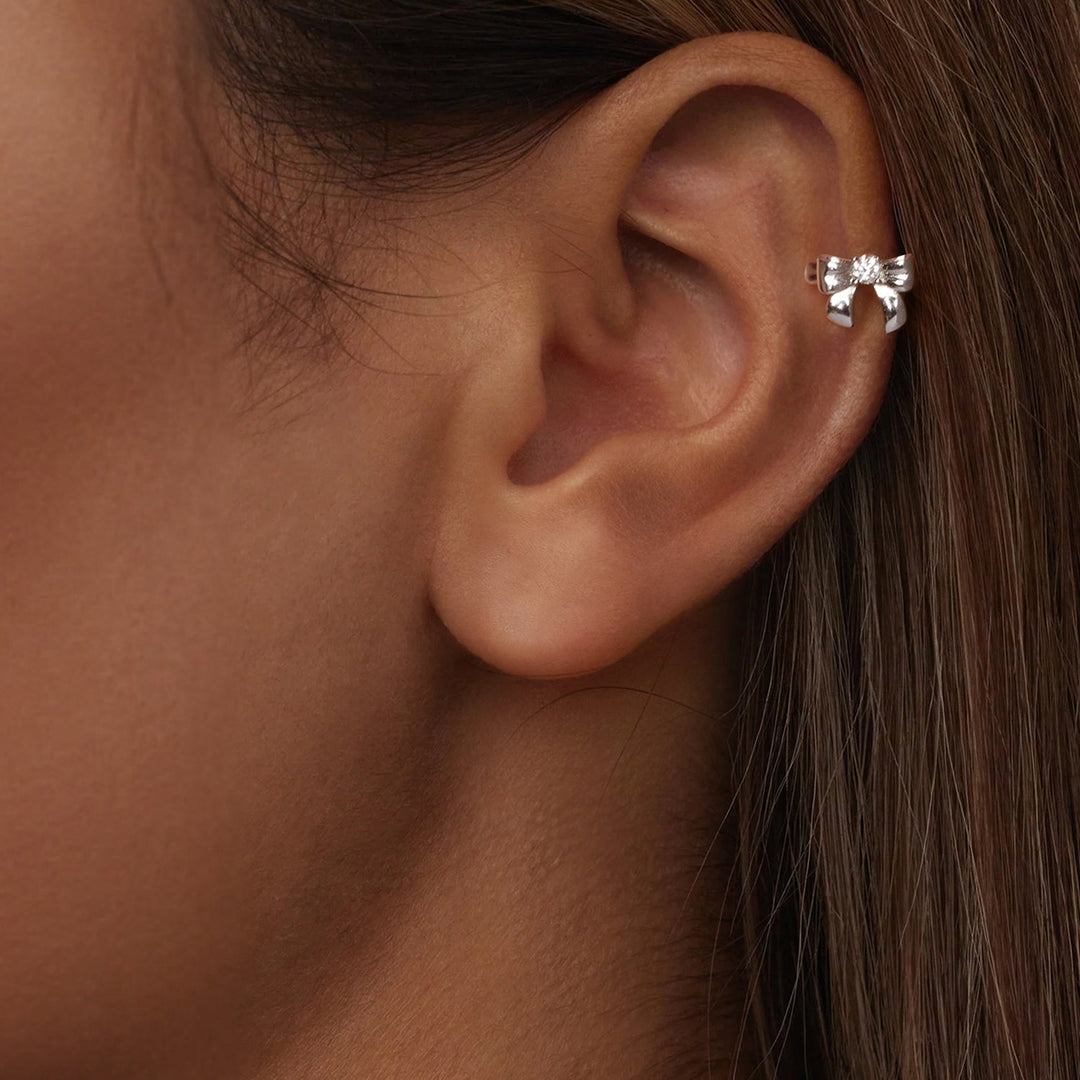 925 Sterling Silver Moissanite 0.1ct Earrings with White Gold Plating for Women