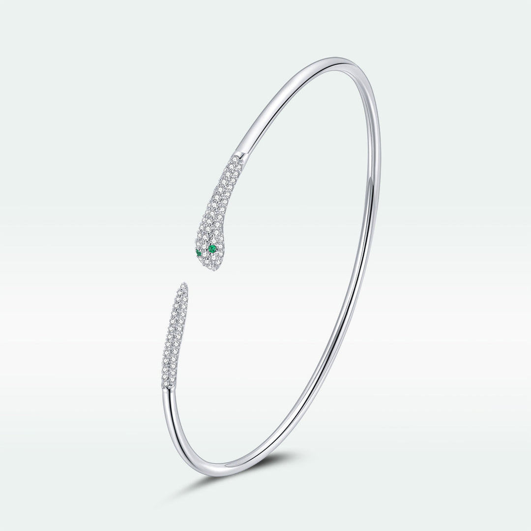 S925 Sterling Silver Bracelet with Pavé Setting CZ 6cm Diameter for Women