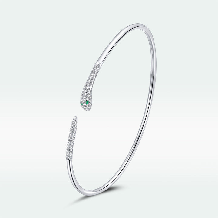 S925 Sterling Silver Bracelet with Pavé Setting CZ 6cm Diameter for Women
