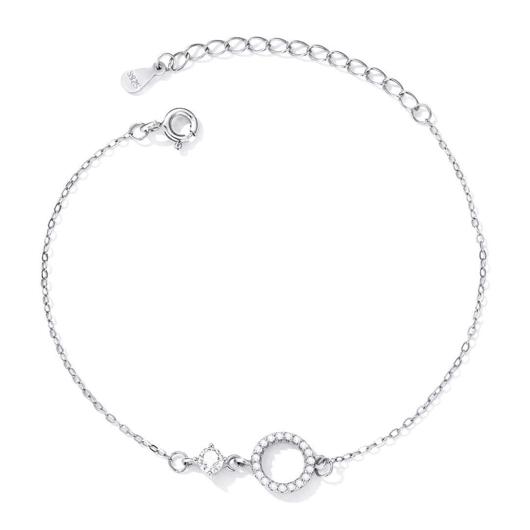 925 Sterling Silver Adjustable Bracelet with Pavé Set CZ for Women