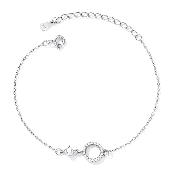 925 Sterling Silver Adjustable Bracelet with Pavé Set CZ for Women
