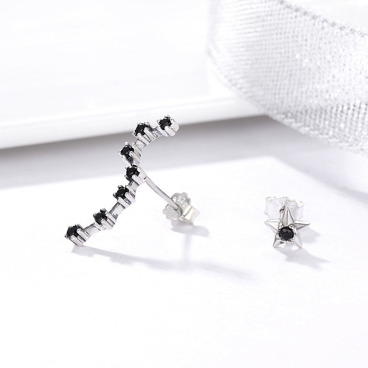 925 Sterling Silver Earrings with Pavé Setting CZ - 2.3cm Height